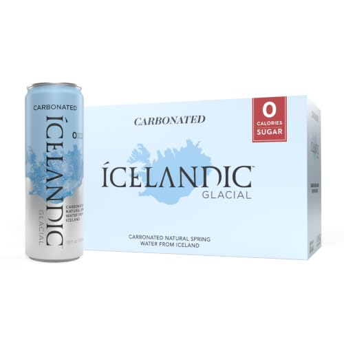 Icelandic Glacial Sparkling Water, Unflavored, 330 ml / 11.1 Fl Oz Can (Pack of 10)
