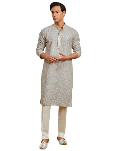 Ensemble de pyjama brodé Chikankari VASTRAMAY : cadeau homme idéal