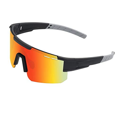 Polarisierte Sport-Sonnenbrille für Damen und Herren, bunte coole Z87-Brille für Outdoor, Baseball, Radfahren, Laufen, Angeln, Golf, D01 Cover