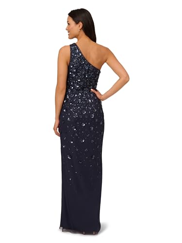 Image of Adrianna Papell Womens One Shoulder Beaded Dress