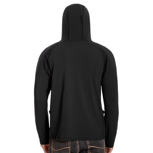 Men’s UPF 50+ Hoodie Shirt Long Sleeve Permanent UV Sun Protection Vented Tee Performance for Outdoor Hiking Fishing3