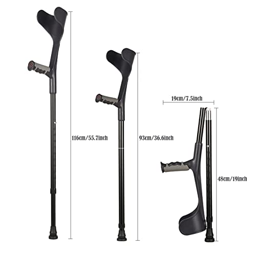Muleta de Codo Muletas Plegables, muletas de Brazo Ligeras, muletas de Codo con Puntas de Goma Antideslizantes, Ideales for Viajar o Trabajar. Téngalo en Cuenta.