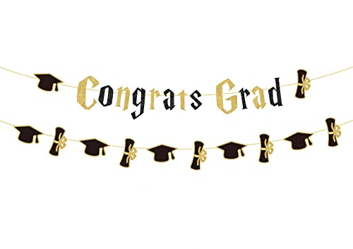 Félicitations Grad Banner 2022 pour High School College University Graduation Décorations Fournitures Cover