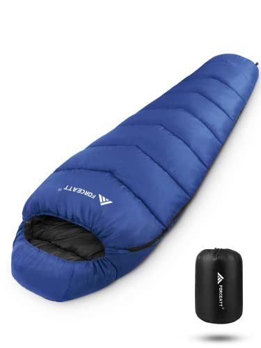 Forceatt Schlafsack 4 Jahreszeiten,-5°C~15°C Schlafsack Winter Für Erwachsene Wasserdicht, Mumienschlafsack Outdoor Für Camping, Reisen Zelten, Outdoor und Indoor Cover