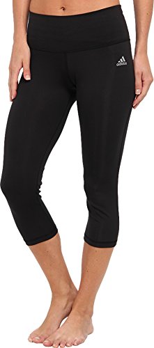adidas Performance Women's Performer Mid-Rise 3/4 Tights, Black/Matte Silver, Medium