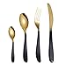 48 sztuk zestaw przyborów kuchennych zestaw sztućców ze stali nierdzewnej złoty sztućce zestaw sztućców można myć w zmywarce dla 12 osób (72 szt.)