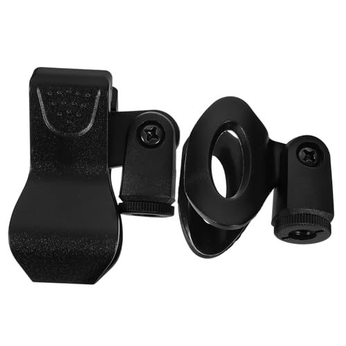 HANABASS 2Pcs Microphone Clips Durable Handheld Mic Stand Accessories for Performances Recordings Compatible with Various Microphones Sturdy Design for Use