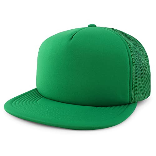 Image of Armycrew Oversized XXL 5 Panel Flat Bill Foam Trucker Mesh Back Baseball Cap