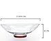 Hosley Clear Glass Bowl with Red Bottom 11.8 Inch Diameter Ideal Gift for Wedding or Special Occasion for Decorative Balls Orbs DIY Projects Terrariums and More. O4