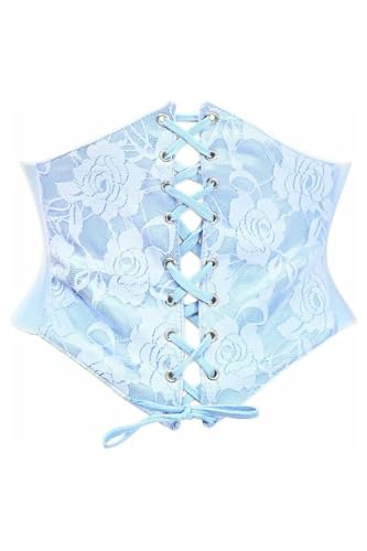 Corset serre-taille bleu clair en dentelle pour femme Daisy Corsets