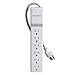 Belkin 6-Outlet Commercial Power Strip Surge Protector with 2.5ft Cord, 555 Joules,White