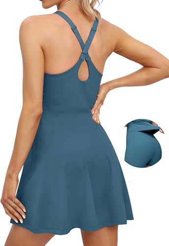 IUGA Easy Peezy Tennis Dress with Shorts Underneath Athletic Dress