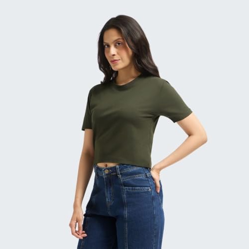 Image of Wellbi Women's Bamboo Crop Top, Soft & Breathable Moisture-Wicking Fabric, Stretchy Eco-Friendly Crop Top for Girls, Lightweight Comfortable Top, Yoga, Gym & Casual Use