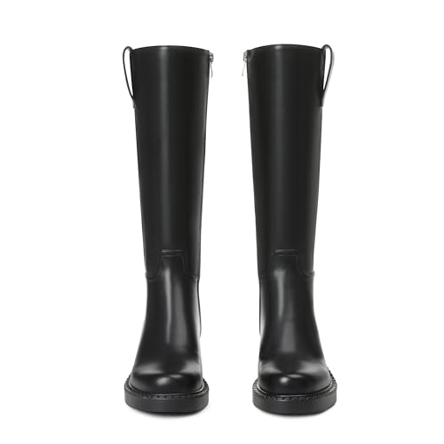 Eteridrey Wide Calf Knee High Boots for Women Round Toe Chunky Platform Tall Boots Comfortable Low Heel Faux Leather Boots with Side Zipper2
