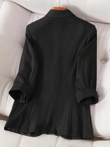 Blazer de bureau décontracté rayé veste col cranté fin du look pro au afterwork