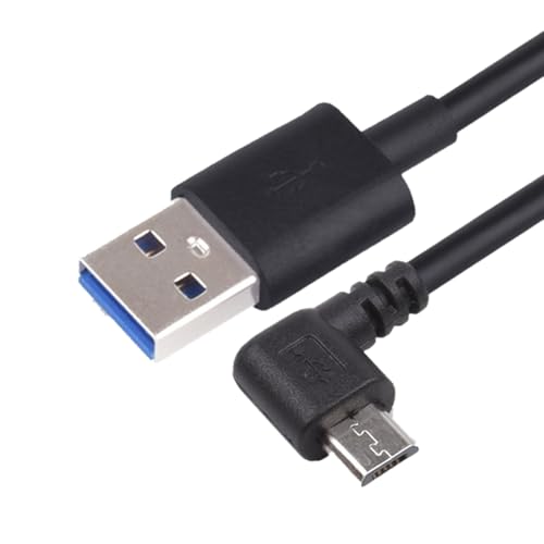 JZK Chargeur pour GPS TomTom compatible avec Go 40, 50, 60, 400, 500, 510, 520, 530, 600, 610, 620, 820 Live, 5000, 5100, 5200, 6000, câble micro USB coudé à 90°