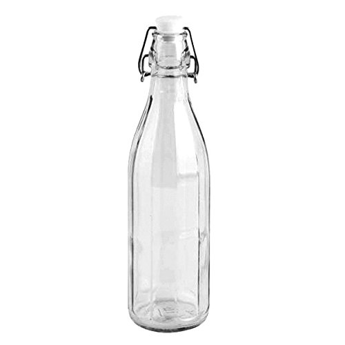 Cerve Set 6 Pezzi Bottiglia Vintage Milly 500cc (Mezzo litro) Elegante con Tappo Meccanico ermetico per Acqua Bevande Preparazione e conserva Cocktail