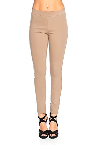 Crazy Age Jeggings Damenhosen mit Rundum Gummizug Basic Classic Jeggings A 26 (40, Beige) Cover