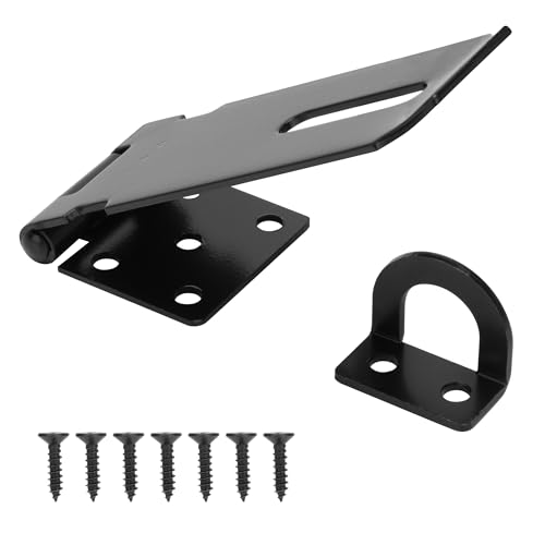 YONSIN 4 inch deur hangslot veiligheidsslot vergrendeling, deur hasp gesp slot poort schuur grendel vergrendeling voor deur raam kast huisdier kooi gereedschapskist schuur hek, 304 roestvrij staal