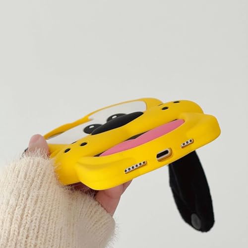 Image of Meyaar Orry Style Cute Case For Apple iPhone 14 / iPhone 13 / iPhone 15 Case, Soft Silicone Case Cover For Apple iPhone 13 / iPhone 14, iPhone 15 Case Cover (Pluto-Dog, For I Phone 13 & 14), Multicolor