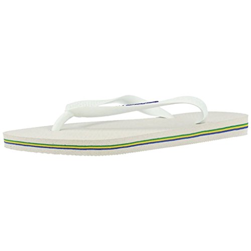 Havaianas Unisex-Erwachsene Brasil Logo Zehentrenner, Weiß (White), 43/44 EU