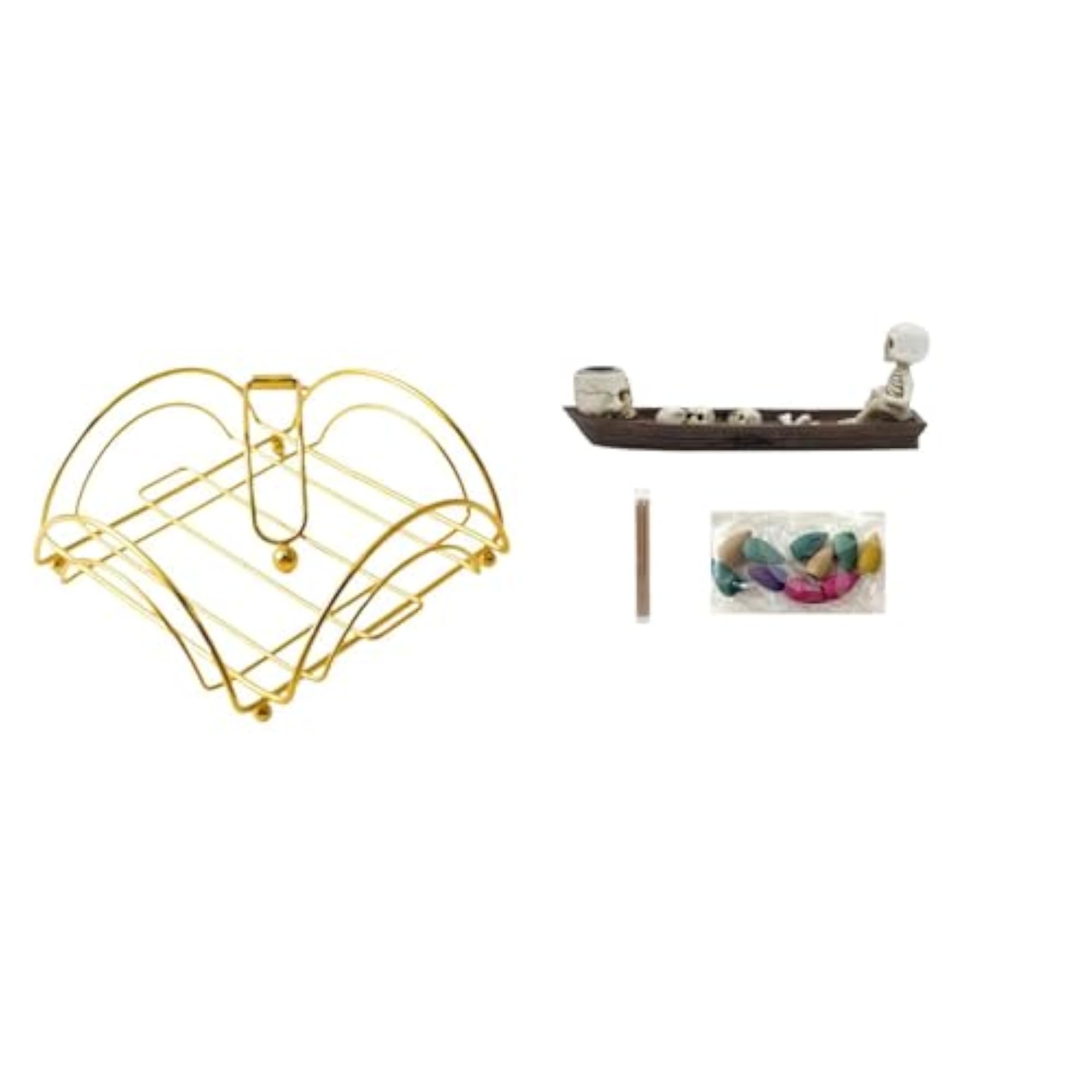 Weighted Skull Ship Napkin and Incense Holder Sculpture