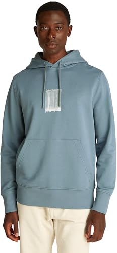 Calvin Klein Herren Hoodie Brush Stroke Graphic aus Baumwolle, Türkis (Trooper), M