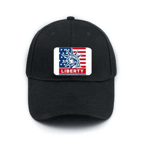 Casquette de baseball réglable ameflag chapeau noir motif statue visière arrondie