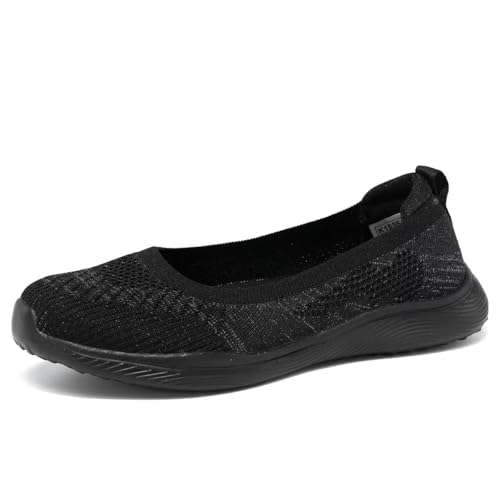 Women's Walking Shoes Breathable Lightweight Fashion Loafers Slip-Ons Sneakers Mesh Casual Ballet Flat Nurse Dress