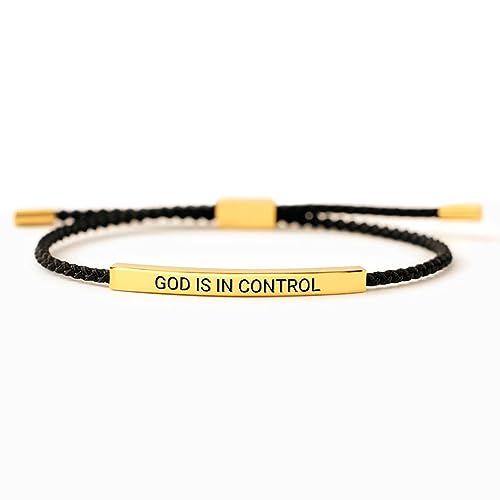 God Is In Control Tube Bracelet, Handmade Braided Adjustable Inspirational Bracelets, Stainless Steel Let Him Comfort Tube Bracelet for Women Men Birthday Festival Gifts