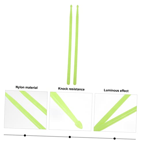 Baquetas de batería nylon 5A fluorescentes verde par miniatura 5