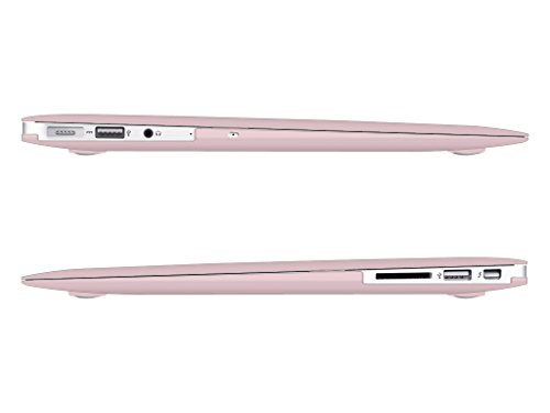 Ueswill Smooth Matte Hard Shell Case Cover Compatible With 2010-2017 Release Macbook Air 13 Inch Model A1466 A1369 + Microfibre Cleaning Cloth, Rose Quartz #TOP4