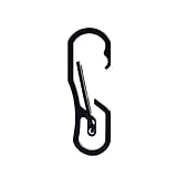 Fekey&JF Carabiner Clip Retractable Ring Set Keychain Quick Release Hooks (Black, 1 Pack)