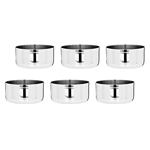 Vinod Stainless Steel Solid Vati/Katori- Set of 6 Pcs, 150 ml