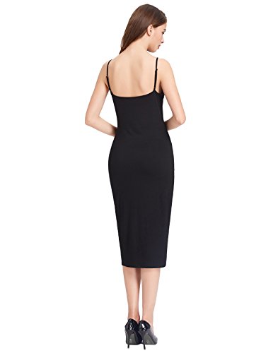 Kate Kasin Womens Silk Full Slip Dress Under Knee Chemise Nightgown Black Xl #TOP4