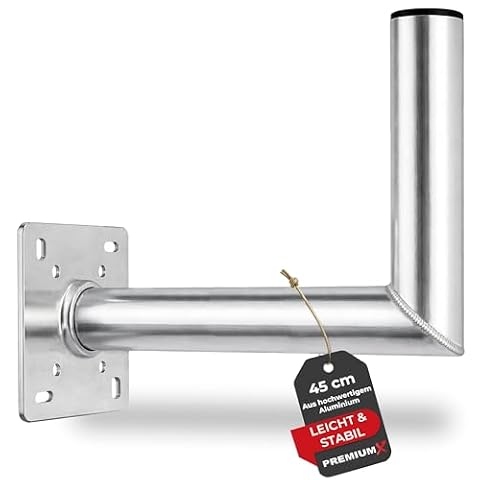 Premium X 45 cm uchwyt ścienny aluminiowy SAT uchwyt ścienny do anteny satelitarnej aluminiowy uchwyt ścienny 450 mm