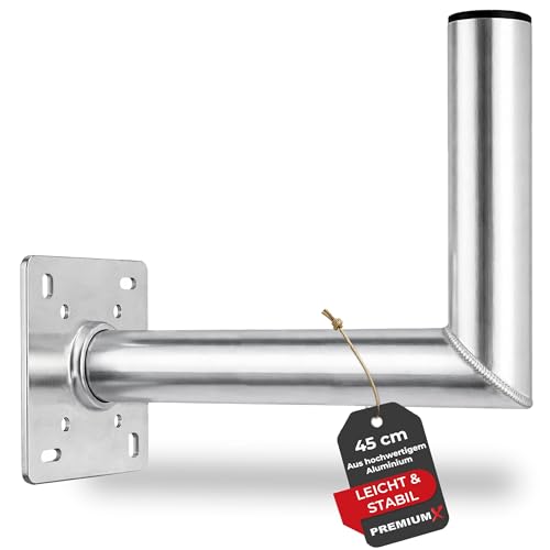Premium X Soporte de pared para antena parabólica, 45 cm, aluminio, 450 mm