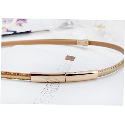 FRCOLOR Elegant Leather Dress Belt for Women Chic Waistband Accessory Golden for Parties Weddings and Formal Events Durable and Fashionable Design for Brides4