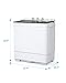 KUPPET Compact Twin Tub Portable Mini Washing Machine 26lbs Capacity, Washer(18lbs)&Spiner(8lbs)/Built-in Drain Pump/Semi-Automatic (White&Gray)