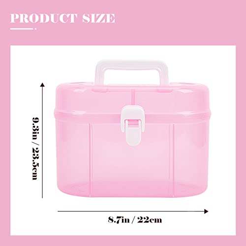 Image of YARNOW Handheld Storage Box 7.08X4.92X3.54In Portable Desktop Organizer with Handle Small Craft and Toy Storage Case for Travel Outdoor Picnic and Home Use