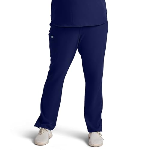 Image of AVE. Varick Women's Scrub Pants, Elastic Waistband, 4-Way Stretch Fabric, Wrinkle- and Fade-Resistant, Machine Washable Scrubs, For Nurses & Medical Professionals, (L Petite, Navy)