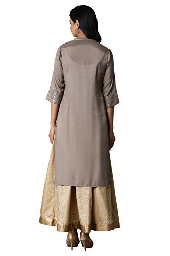 Image of W for Woman Women's Rayon Straight Fit Zari Straight Kurta