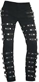 Glam Grain Jackson Bad Costume - Multi Belted Kings Pop Concert Biker Jacket - Black Cotton Pant - Tour Metal Rock Outfit, X-Small