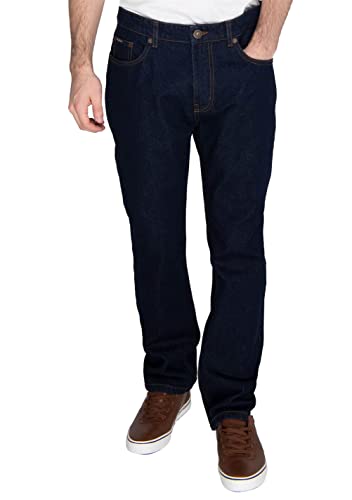 Jean classique denim homme bleu délavé pantalon droit confortable indigo