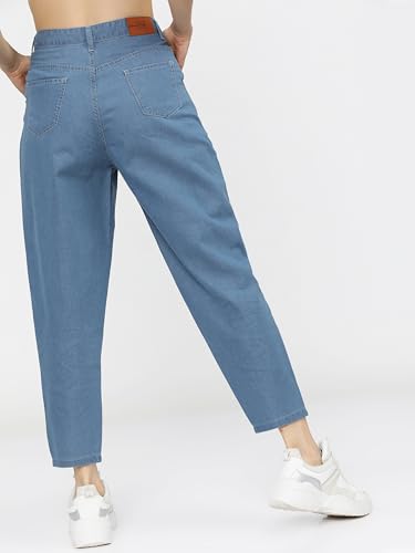 Image of Tokyo Talkies Women's Tapered Fit Cropped Jeans| Mid-Rise| Jeans Pant