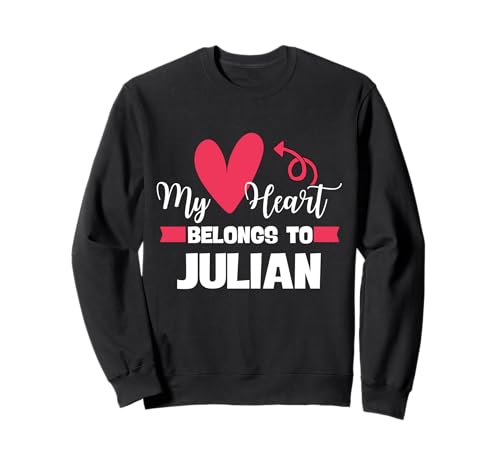 First Name Julian Valentines Day Design for Couples Sudadera
