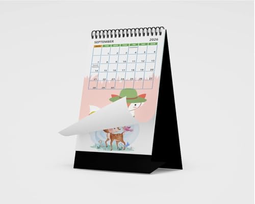 AccuPrints® Cute Rabbit Desk Calendar 2026 (4x8) inch Planner For Office