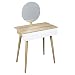 HOME DECO FACTORY HD7178 Coiffeuse Tiana Meuble Maquillage Rangement Ouverture, Bois-Blanc, 70x128x39 cm