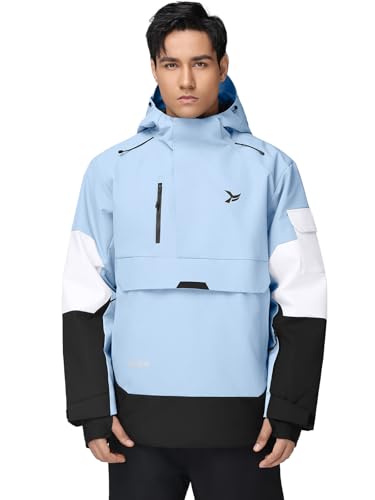 Oymyakon Mens Snowboard Ski Jacket Waterproof Insulated Snow Jackets Coats Winter Outdoor Hooded Mountain Coat Blue L