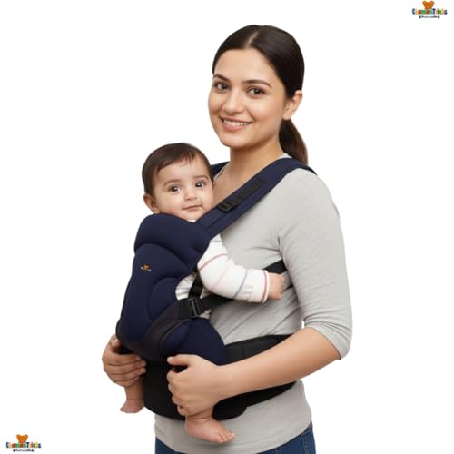 Image of Baby Carrier Bag, Infant Holder for New Born, Baby Carrier Bag for 0 to 3 Year Baby - 4 in 1 Comfortable and Adjustable Bag with an Ergonomic Solution for Baby Up to 3 Years (Navy Blue)
